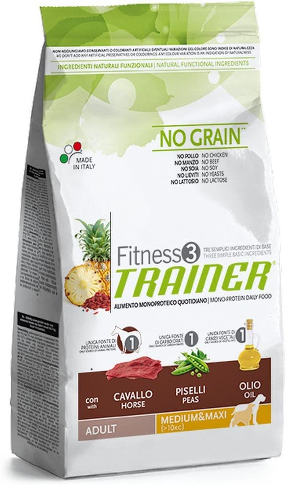  Trainer Natural TR. Fit.3 Adult M/M Horse & Peas kg. 12.5 no Grain 