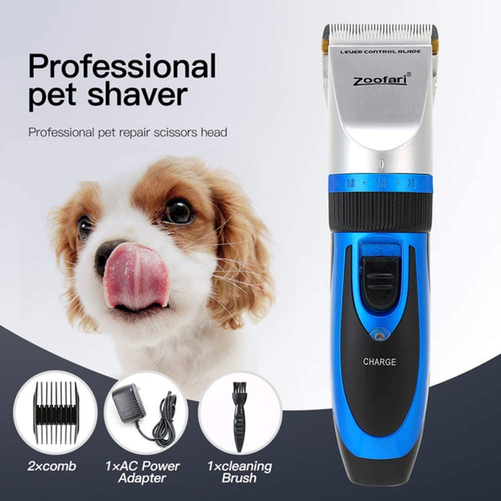  Trimmer eléctrico perro Pet Clipper máquina de afeitar, máquina de afeitar recargable inalámbrica Gato y bajo ruido a prueba de agua, la preparación del perro del gato, Recorte, rasurado, corte 