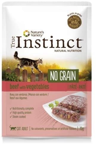  True Instinct - Comida húmeda para Gatos Adultos no Grain paté Buey con Verduras 70 gr 