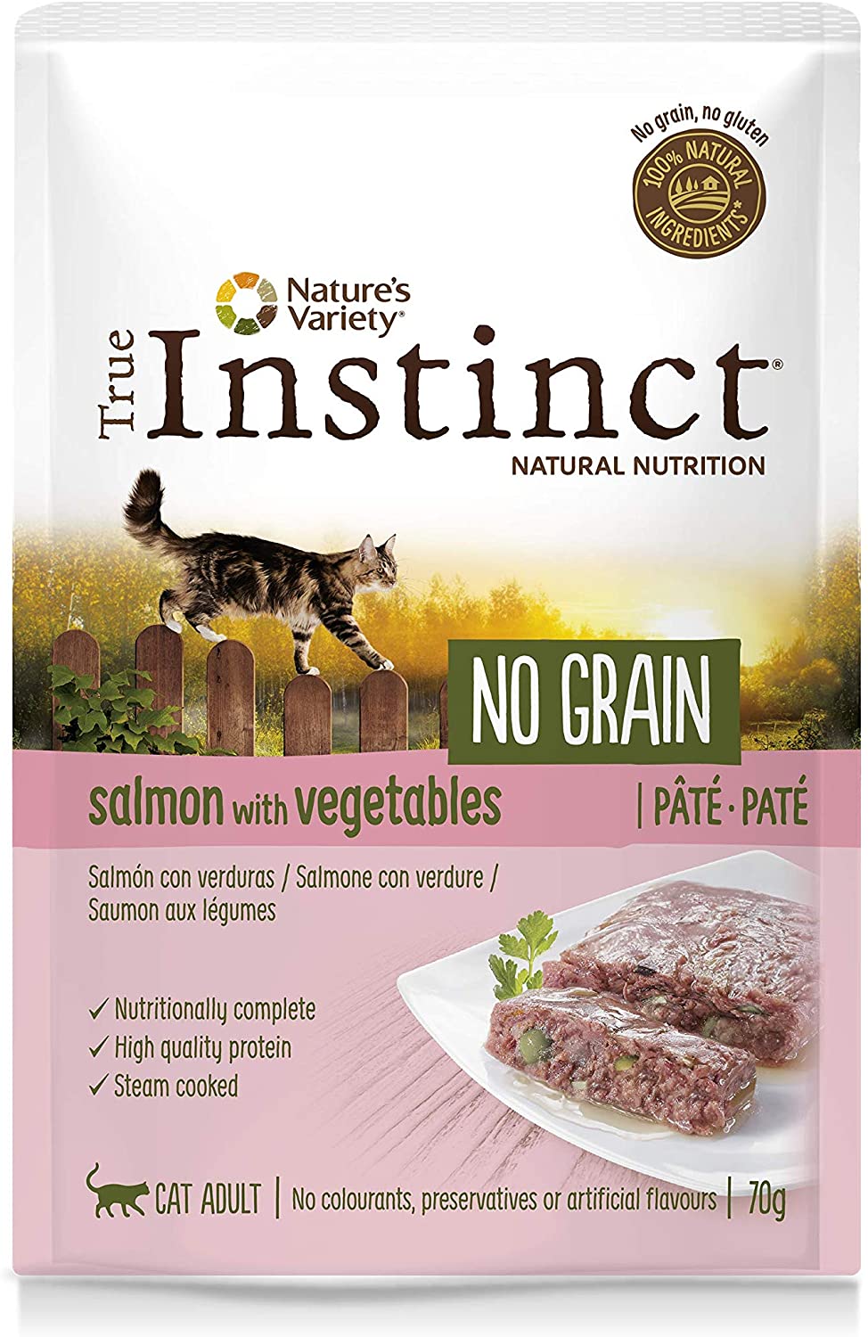  True Instinct No Grain Paté de Salmón con Verduras para Gatos 70 gr - Pack de 8 