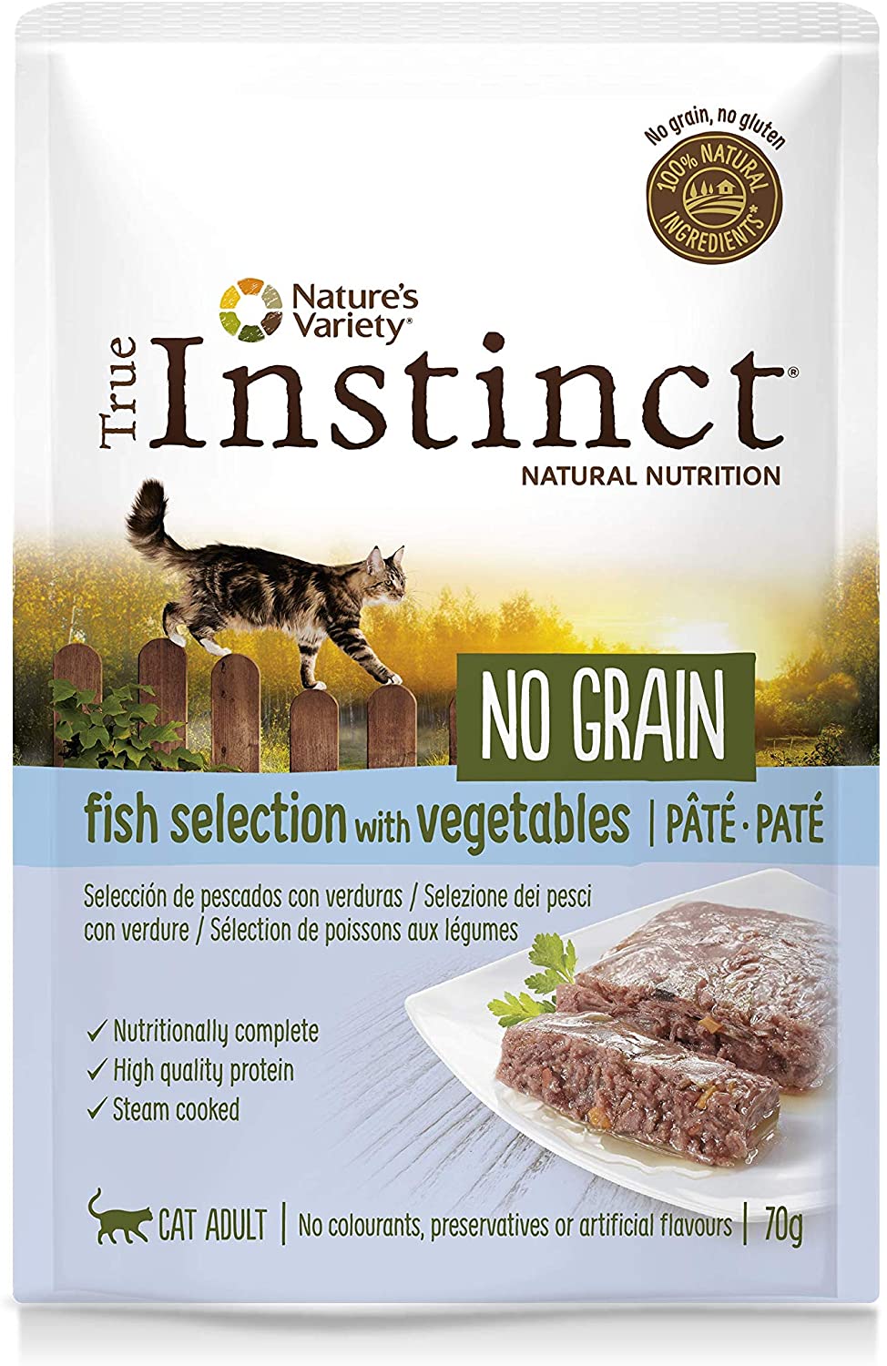  True Instinct No Grain Paté de Selección de Pescado para Gatos 70 gr - Pack de 8 