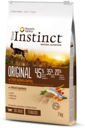  True Instinct Original Pienso para Gato Esterilizado Adulto con Salmón Pack 2 x 7 kg 