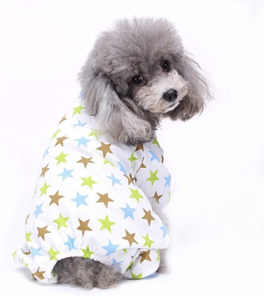  TUOTANG Ropa para Mascotas Ropa para Perros Pijama de Algodón de Cuatro Patas Ropa para Mascotas de Punto Ropa de casa Pijamas,Blanco 12,Large 