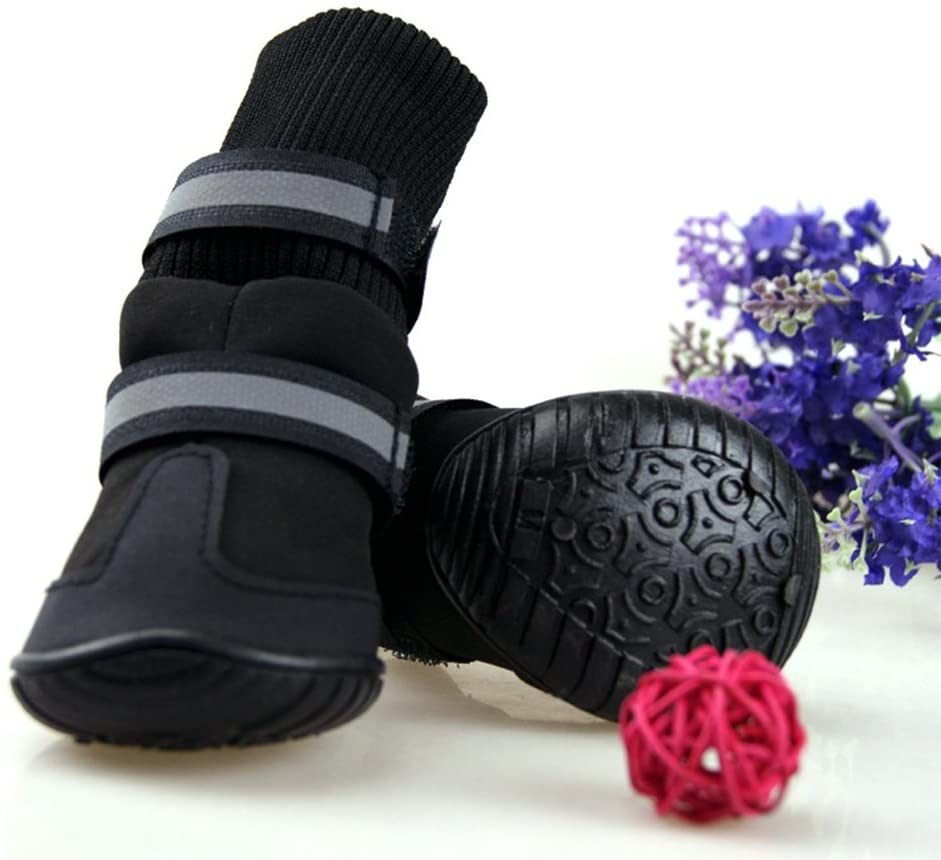  UEETEK Botas para Perros Antideslizantes Zapatos para Perros Impermeables Negro 4 Unidades Size XL 