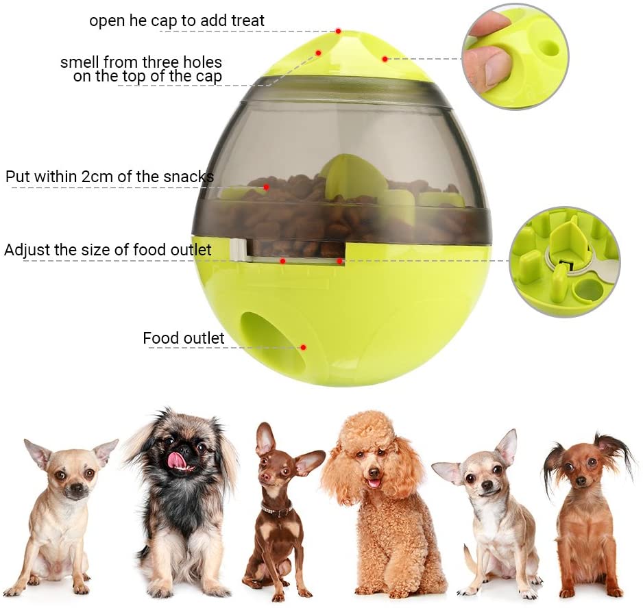  UIQELYS Iq Treat Ball, Pelota interactiva para Mascotas Pelota dispensadora de Comida para Perros y Gatos, Chew Ball Limpieza de Dientes Bola para Perros Rompecabezas Juguetes Alimentación Lenta 