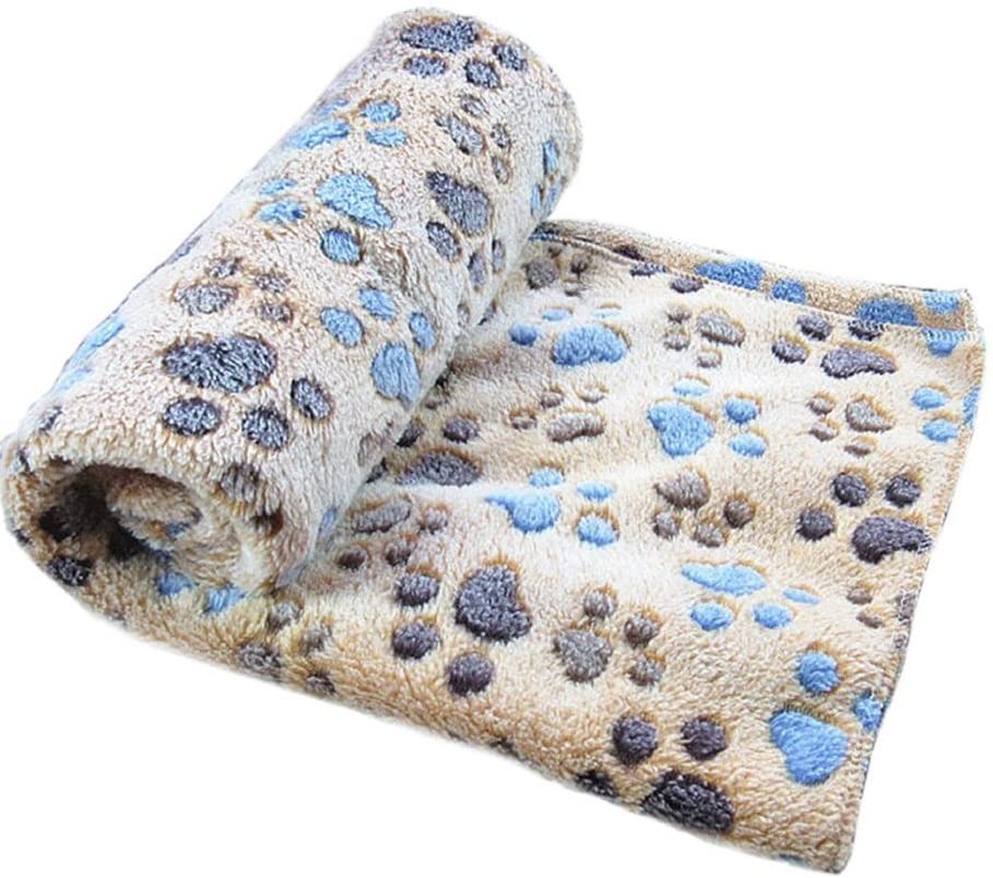  Ularma Pata pequeña impresión paño grueso y suave manta suave estera del animal doméstico (60 X 40 CM, café) 