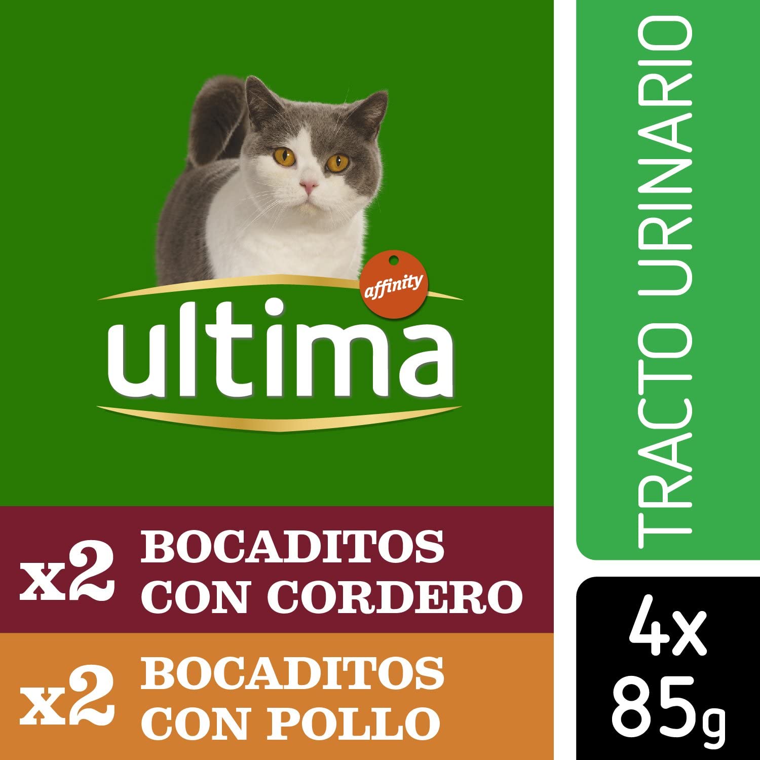  Ultima Comida Húmeda para Gatos con Problemas del Tracto Urinario - Urinary - 10 multipacks de 4 x 85 g - Total 3,4 kg 