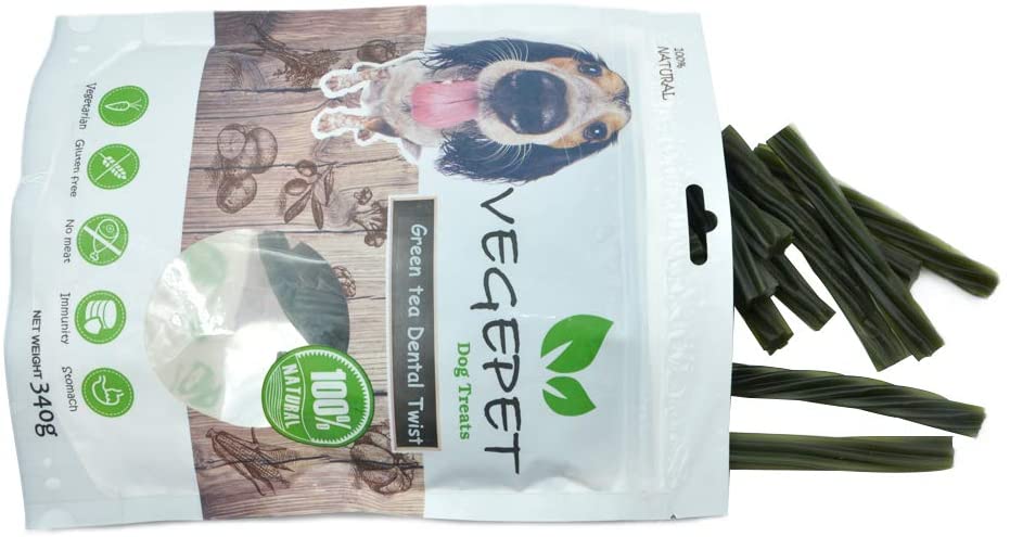  Vege Pet - Green Tea Dental Sticks Snack para Perros Bolsa 340 gr Pack 2 Unidades 