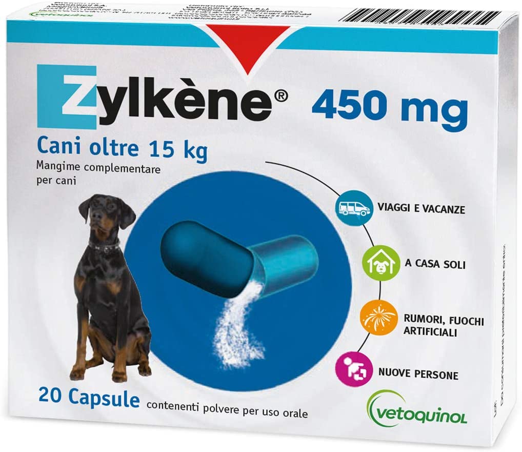  Vetoquinol Zylkene perros Suplementos Dietéticos 20 Cápsulas 450mg 