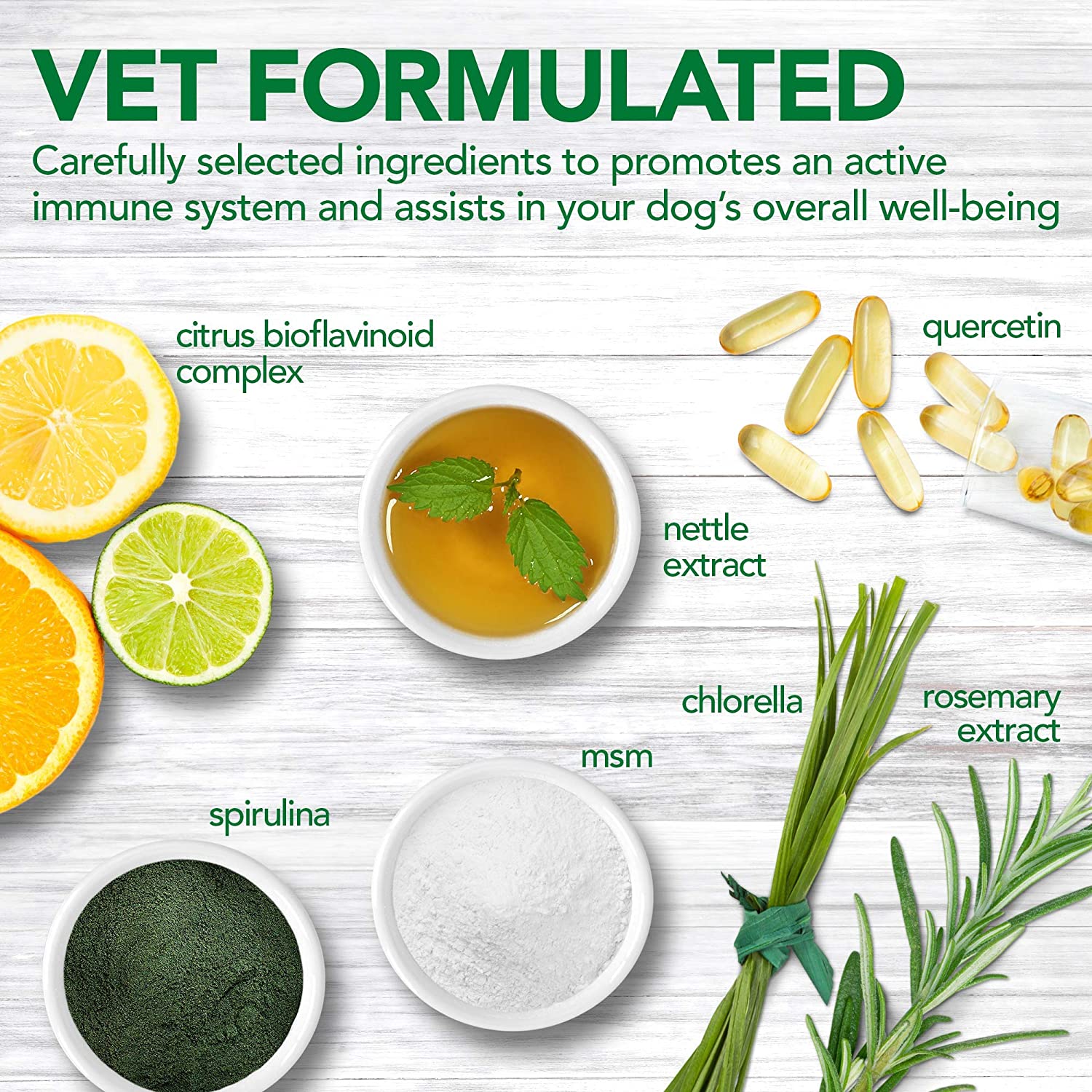  Vet's Best Suplemento inmune de Apoyo para Perros promueve el Sistema inmunológico Saludable y el Alivio de la alergia estacional 60 Unidades 180 g 
