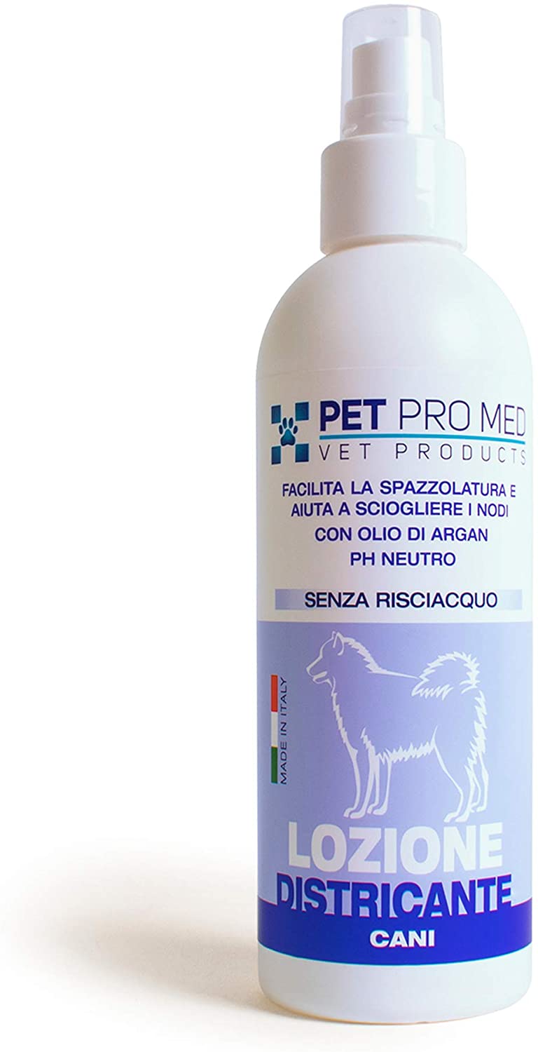  Virosac 140134 - Loción desenredante para el Pelo de los Perros Pet Pro Med. Paquete de 200 ml de Ph Neutro con Aceite de argán 
