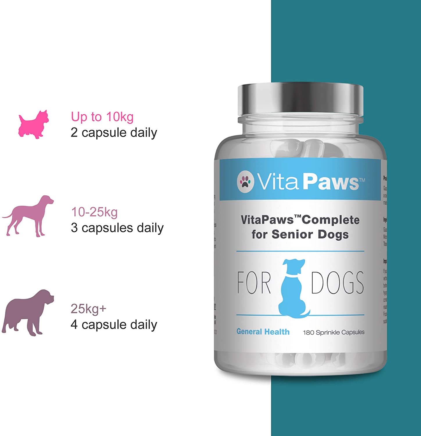  VitaPaws™ Fórmula Completa para Perros Senior - 180 Cápsulas - VitaPaws 