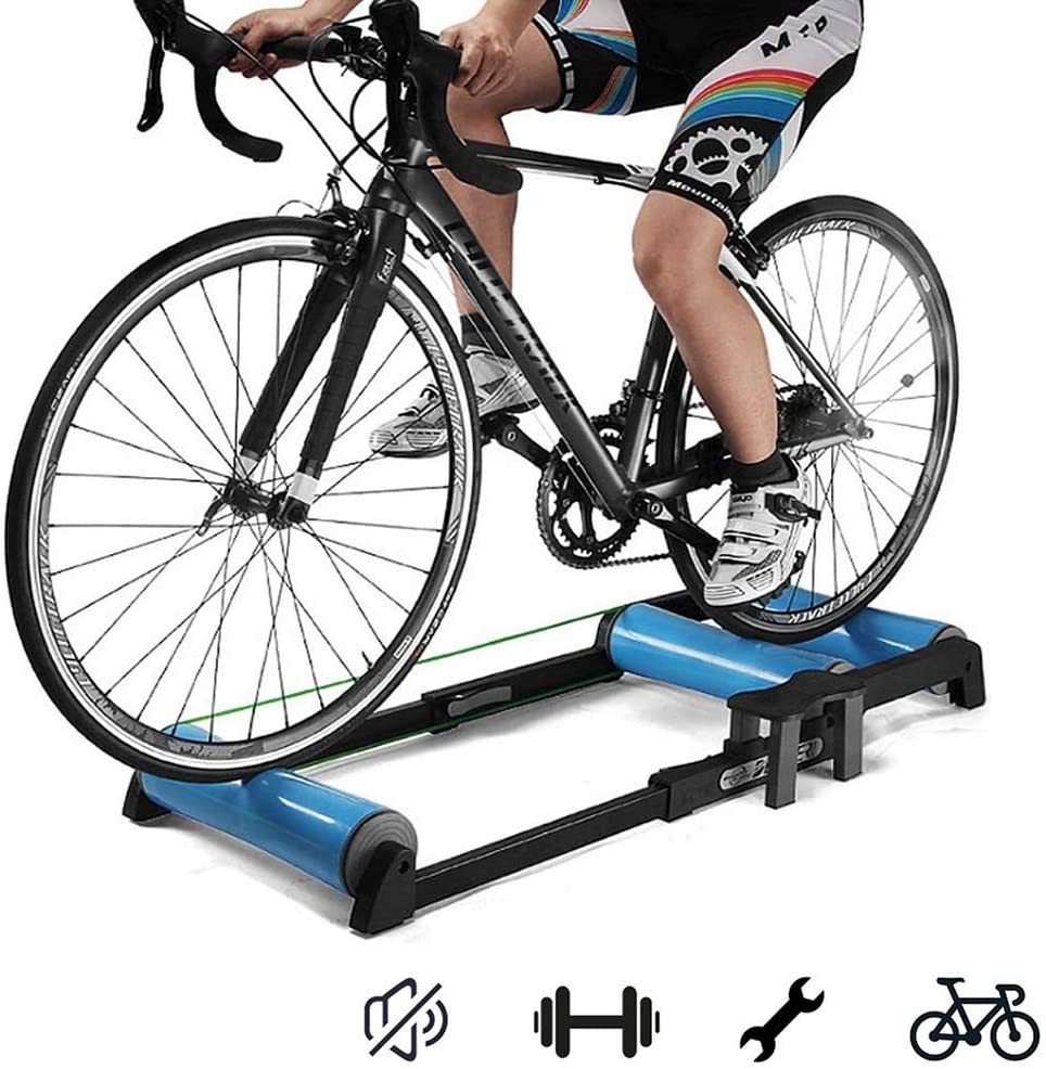  WAWZNN Bicicleta estática Cubierta Turbo Trainer Soporte de Bicicleta para Entrenador Plegable de Interior, Apto para Entrenamiento de Ciclismo Indoor 