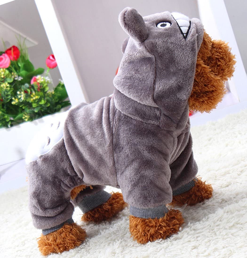  Xiaoyu cachorro cachorro perro mascota ropa de mascotas sudadera abrigo abrigo abrigo cachorro cachorro abrigo abrigo de invierno abrigo perrito traje de moda, gris, L 