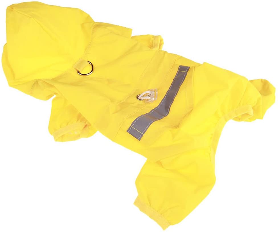  Xiaoyu chaqueta impermeable para perro de mascota con chubasquero impermeable y tiras reflectantes de seguridad ajustables para perro, Amarillo, XXL 