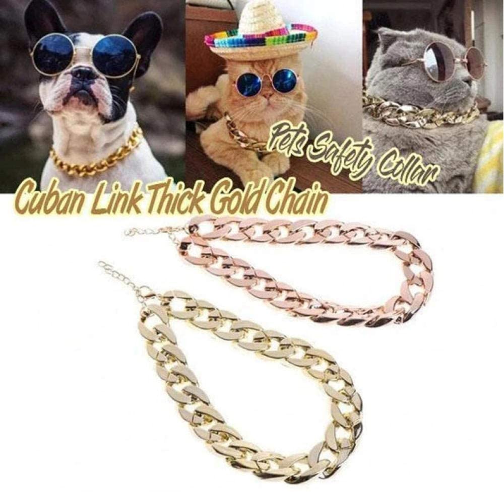  Xylj Cadena Cubana Gruesa Cadena de Oro Perro Gato Mascota Collar de Seguridad Soporte Venta al por Mayor Dropshipping-Polvo 