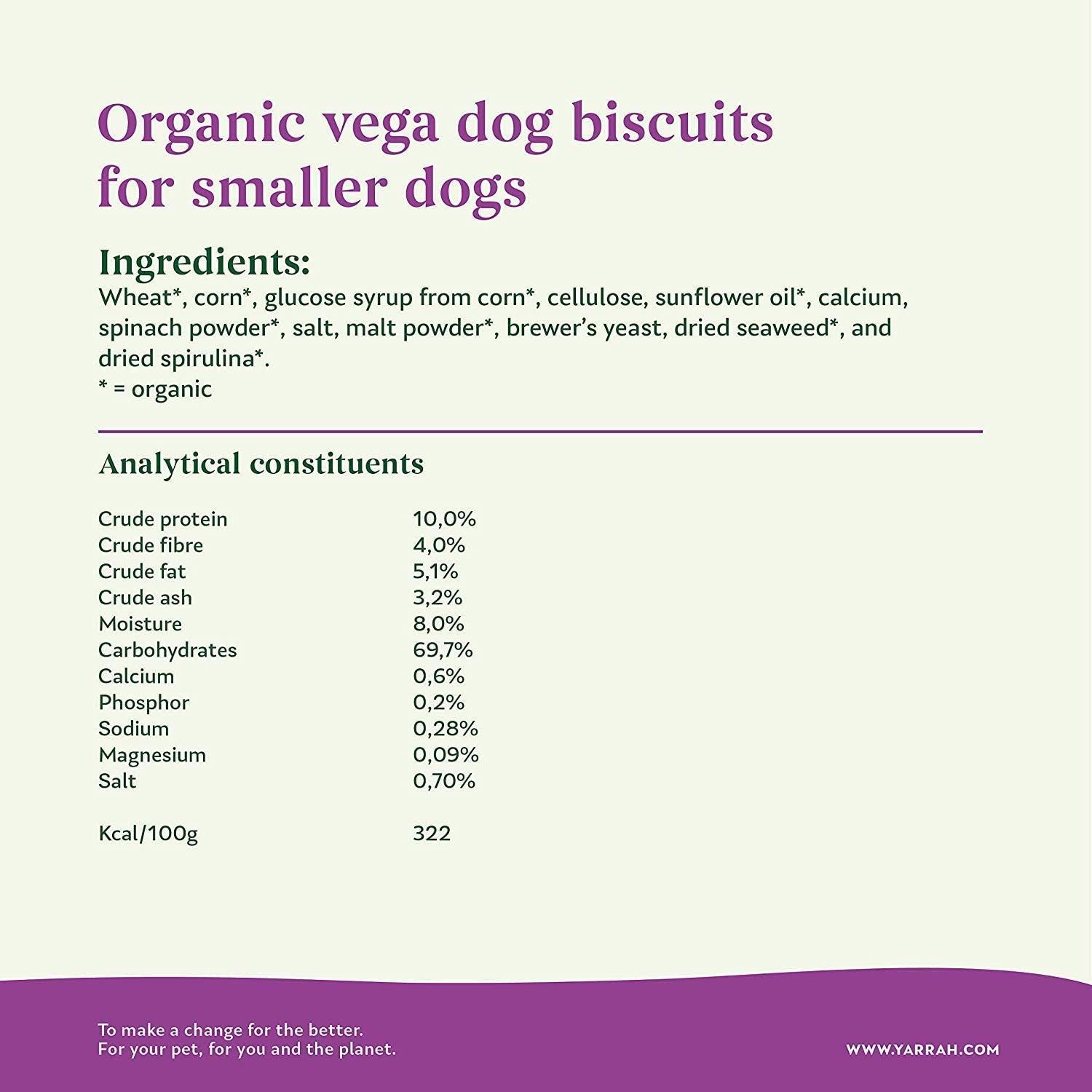  Yarrah Vegetariano rische Bio Comida para Perros, 6 Unidades (6 x 250 g) 