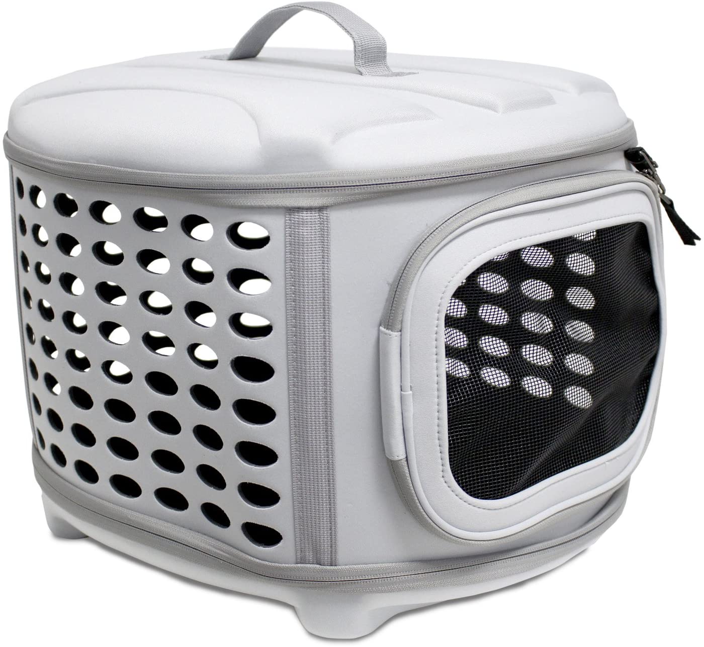  YATEK Transportin para Perros y Gatos Plegable, Lavable, Recomendado para Mascotas de hasta 5kg Color Gris Claro 