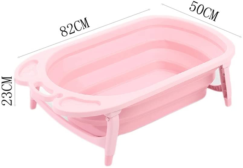  YC electronics Tina de baño plástica Plegable del Perro, Lavabo de baño del Perro del Gato del Animal doméstico, Piscina del Animal doméstico, 82 * 50 * 23cm (Color : Pink) 
