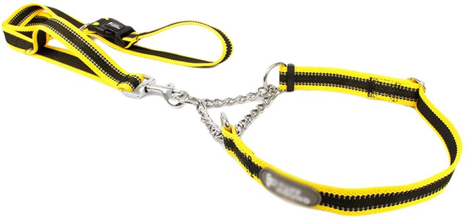  Yijinstyle Ligero Bonita Correa & Collar para Perro Collares para Perros Enganche Correas de Mascotas Cómodo (Negro#3, Asia L) 