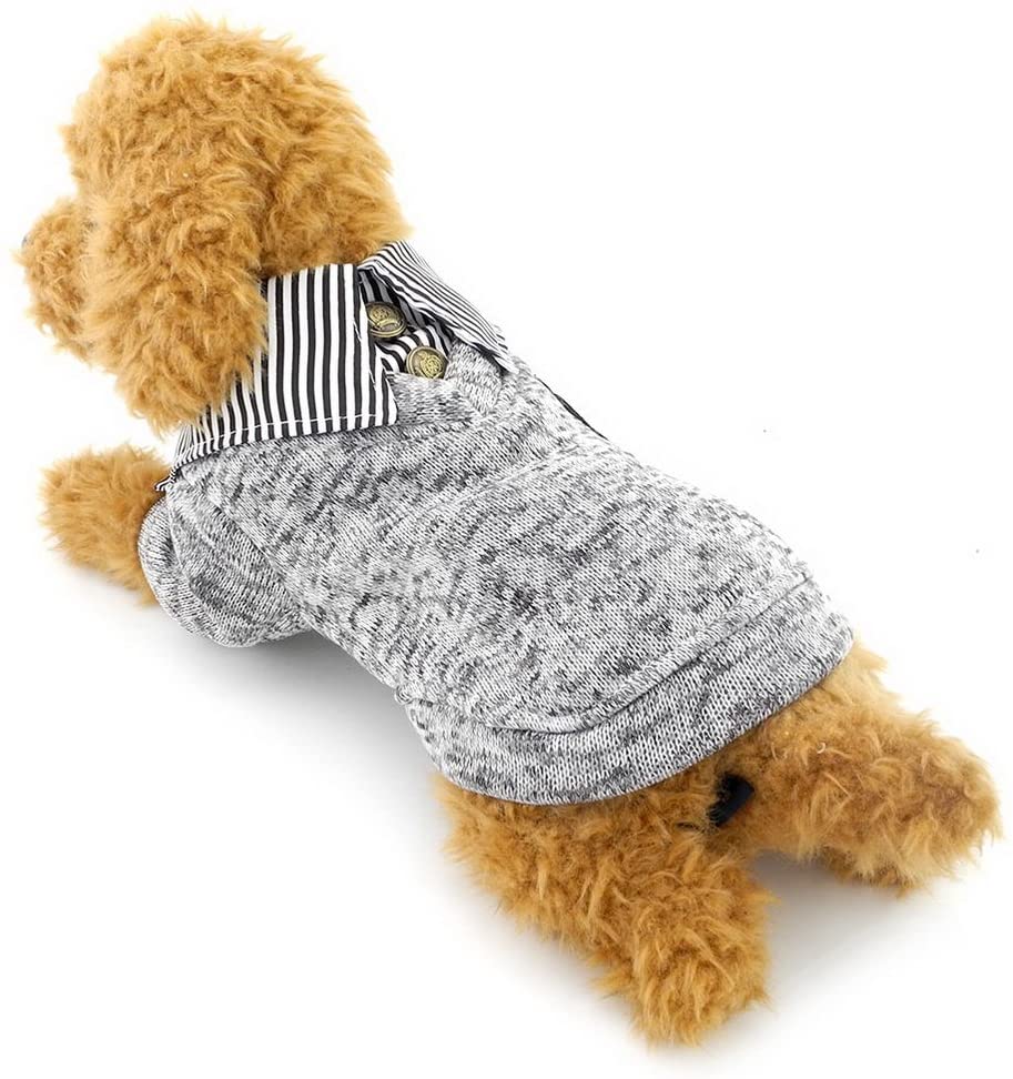  Zunea - Sudadera de forro polar con diseño de rayas para cachorros 
