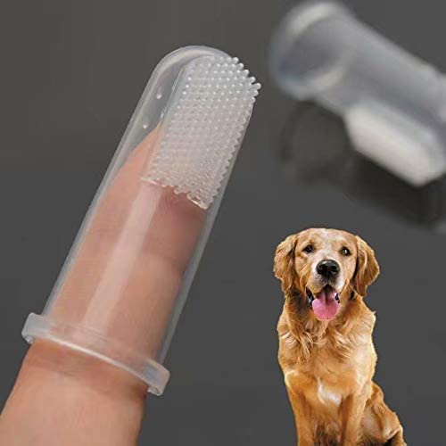  10PCS Cepillo de dientes de dedo para perros y gatos, masajeador, de silicona, suave 