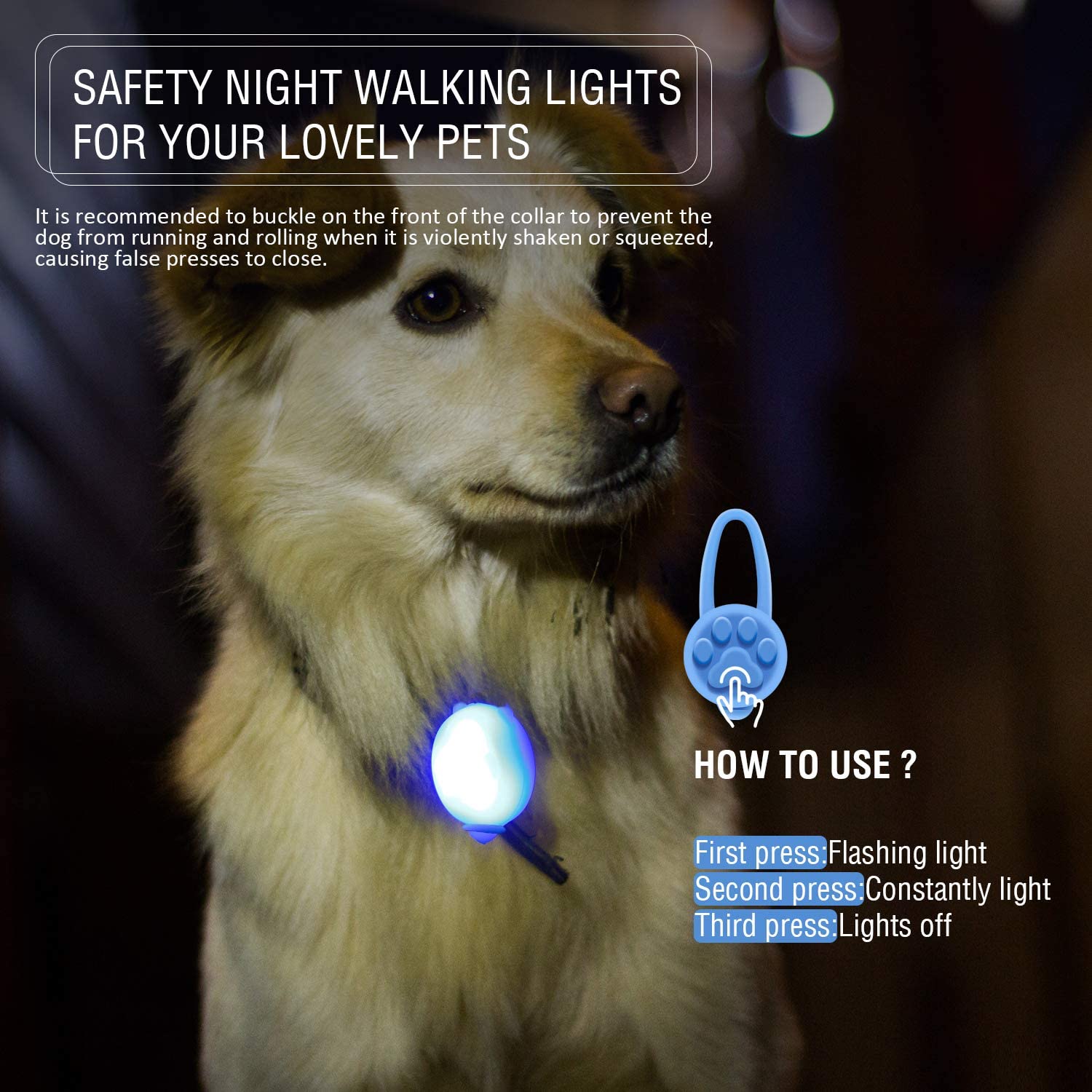  5 Piezas Luces LED de Silicona de Collar de Perro Focos Intermitentes de Parpadeo Luces de Caminata Nocturna Segura con Clip para Mascotas, Incluye Batería de Botón (Estilo de Color Clásico) 