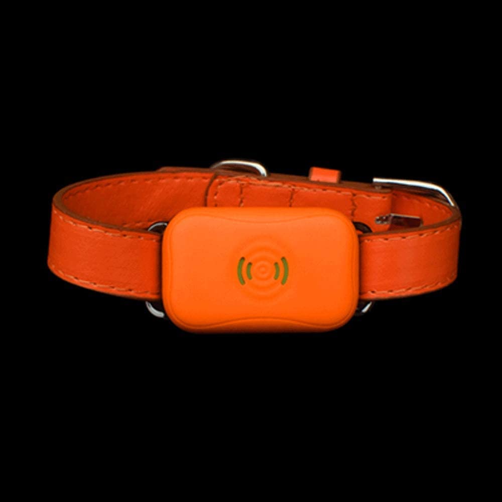 90GJ Localizador de Mascotas Anti-perdida GPS Collar Impermeable rastreador de Perros Dispositivo pequeño y Mediano Anti-perdida de Perro Naranja 50 * 2cm 