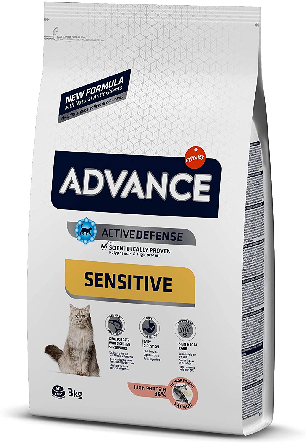 Advance Advance Sensitive Pienso para Gato Adulto con Salmón y Arroz - 3000 gr 
