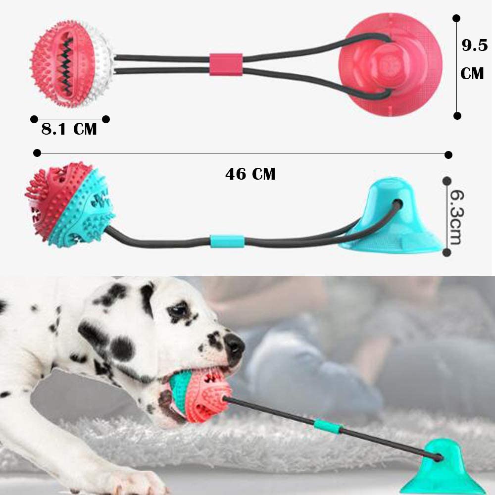  AFFINEST Pelota de Juguete para Perros con Ventosa Mascotas Multifuncional para mordedura de Molar para Mascotas Pet Molar Bite Toy,A Rosa 