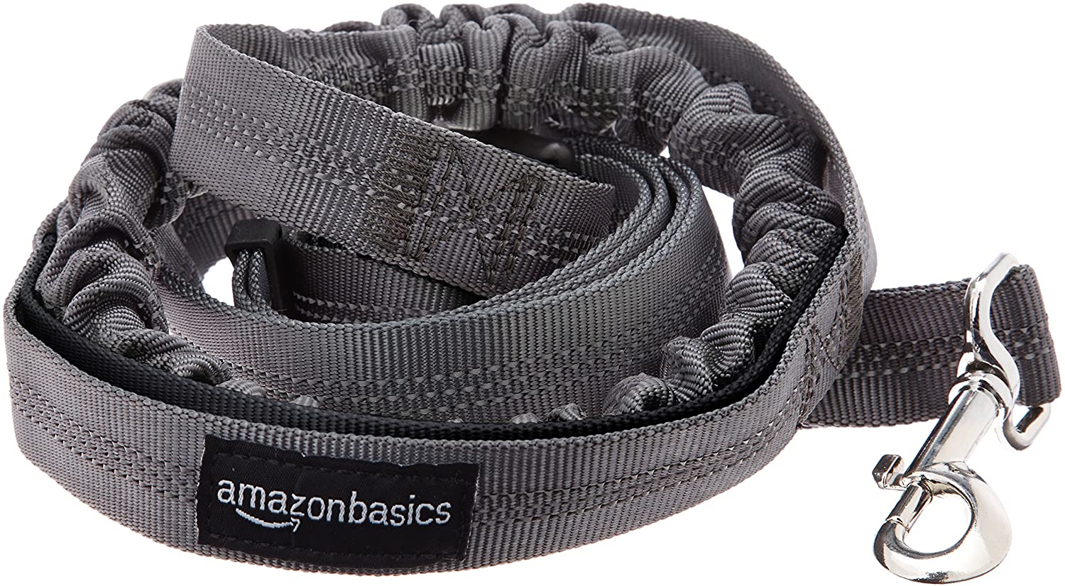  AmazonBasics - Correa para perro, elástica, asa doble, 1,21 m, color negro 