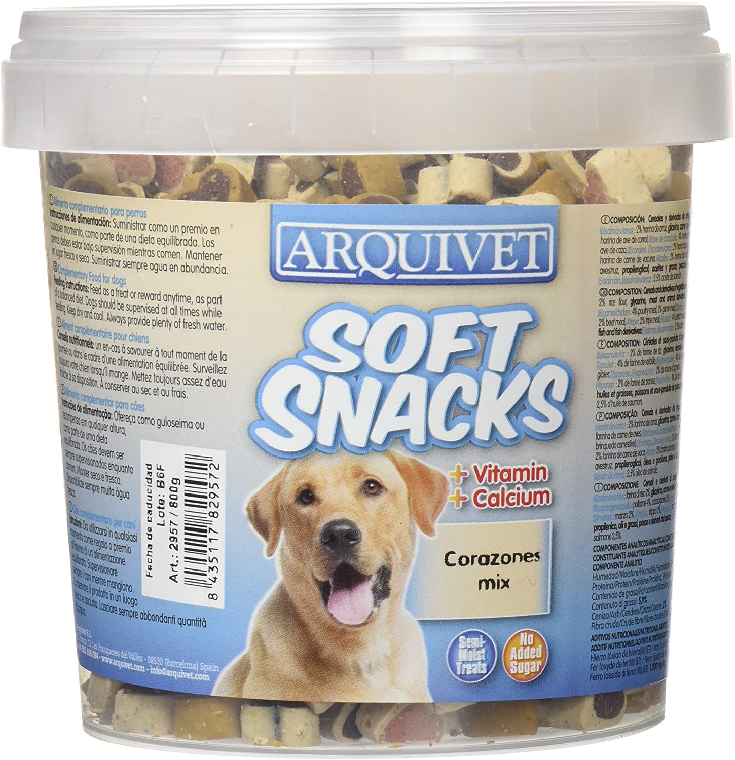  Arquivet Soft Snacks Corazones Mix 800 grs - 855 gr 