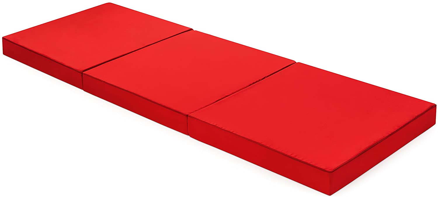  Badenia Bettcomfort Trendline, Colchón plegable para invitados, Rojo, 196 x 65 cm 