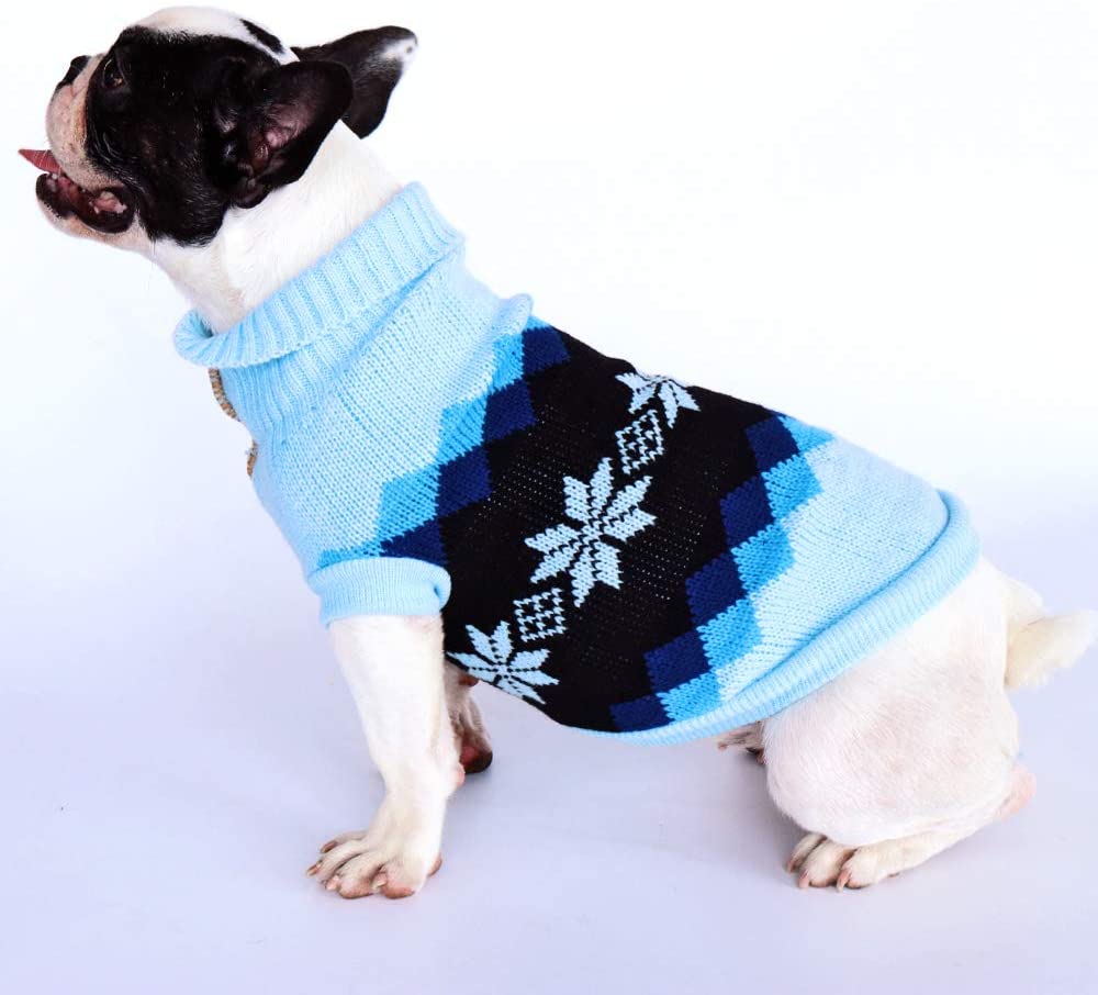  Beirui Cute Puppy Perro Jumpers para Perros pequeños Gatos, Suave Chihuahua Ropa para Cachorros, Invierno cálido pequeño Perro Navidad Jersey Cuello Tortuga suéter, 2 Colores, 3 tamaños 