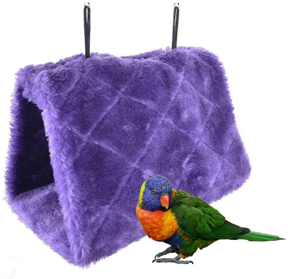  Bello Luna Nido de Loro púrpura anidar pájaro Mascota Nido de Invierno cálido Hamaca Colgante Cueva Jaula de Felpa Happy Hut Tienda de Cama (S) 