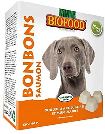  Biofood Maxi salmón Friandise Caramelos Grasa de Oveja para Perro/Gato 40 Piezas 