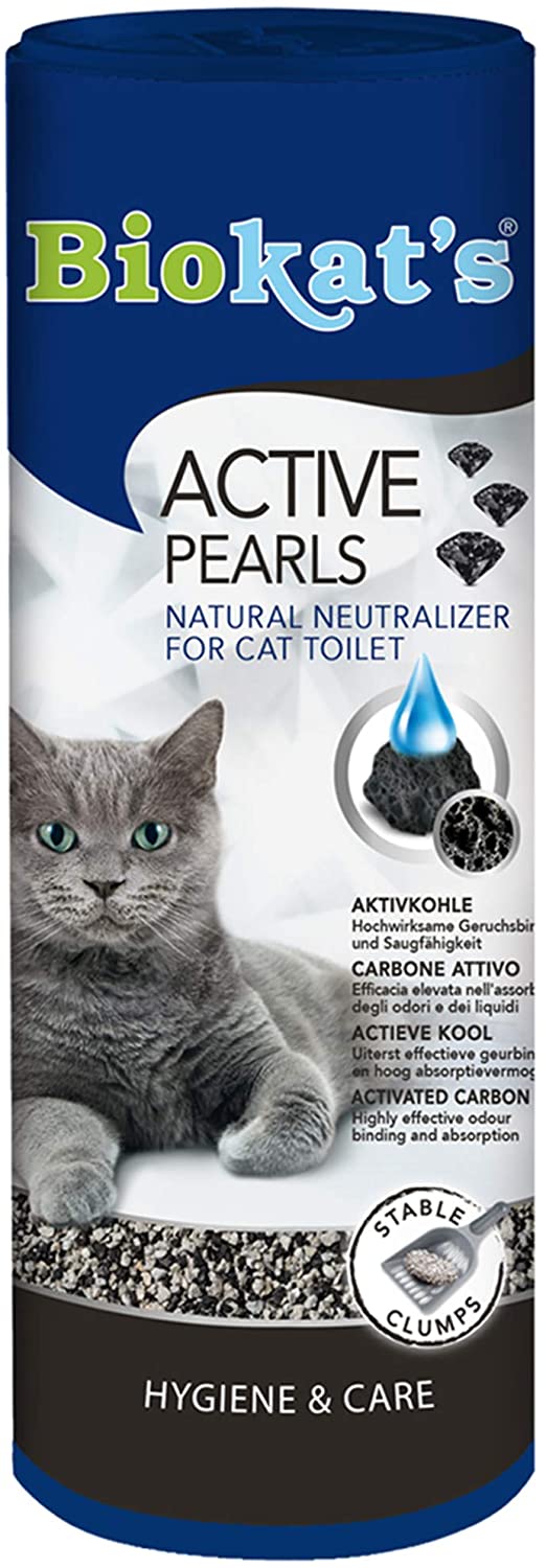  Biokat's Active Pearls con carbón activo – Aditivo neutralizador de olores para areneros de gatos – Prolonga el uso de la arena para gatos de uso común – 1 bote (1 x 700 ml) 
