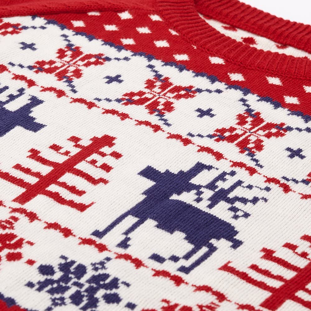  Blueberry Pet 10+ patrones de ropa de Navidad – Suéteres de Navidad para perros, niños y padres, encantadoras sudaderas para perros 