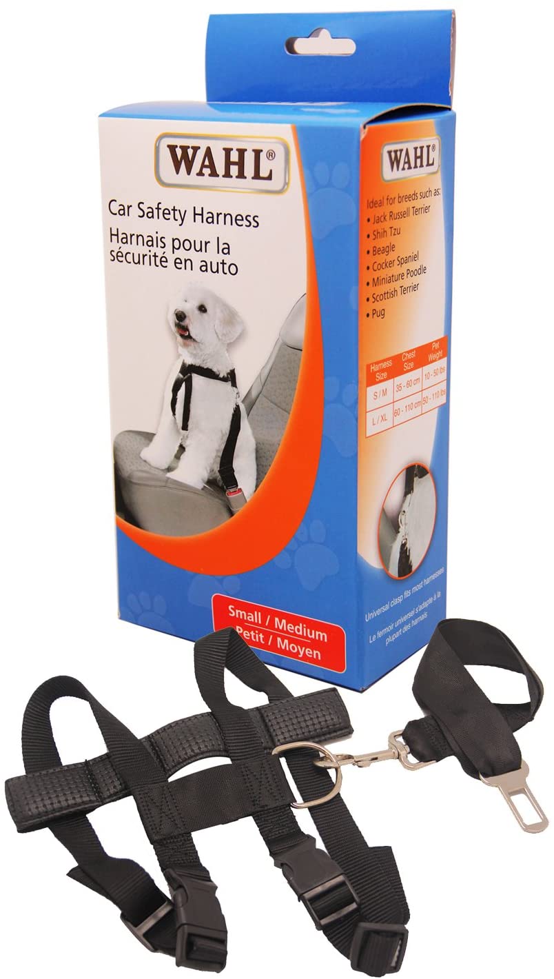  BPS (R) Cinturón de Seguridad Ajustable Con Arnés de Coche para Perro ,Mascotas ,Animales Pequeños y Medianos,Tamaño:(L/XL,60-110cm,Apto para Pesos de 22-50kg) Color:Negro,Material:Nylon.59834 