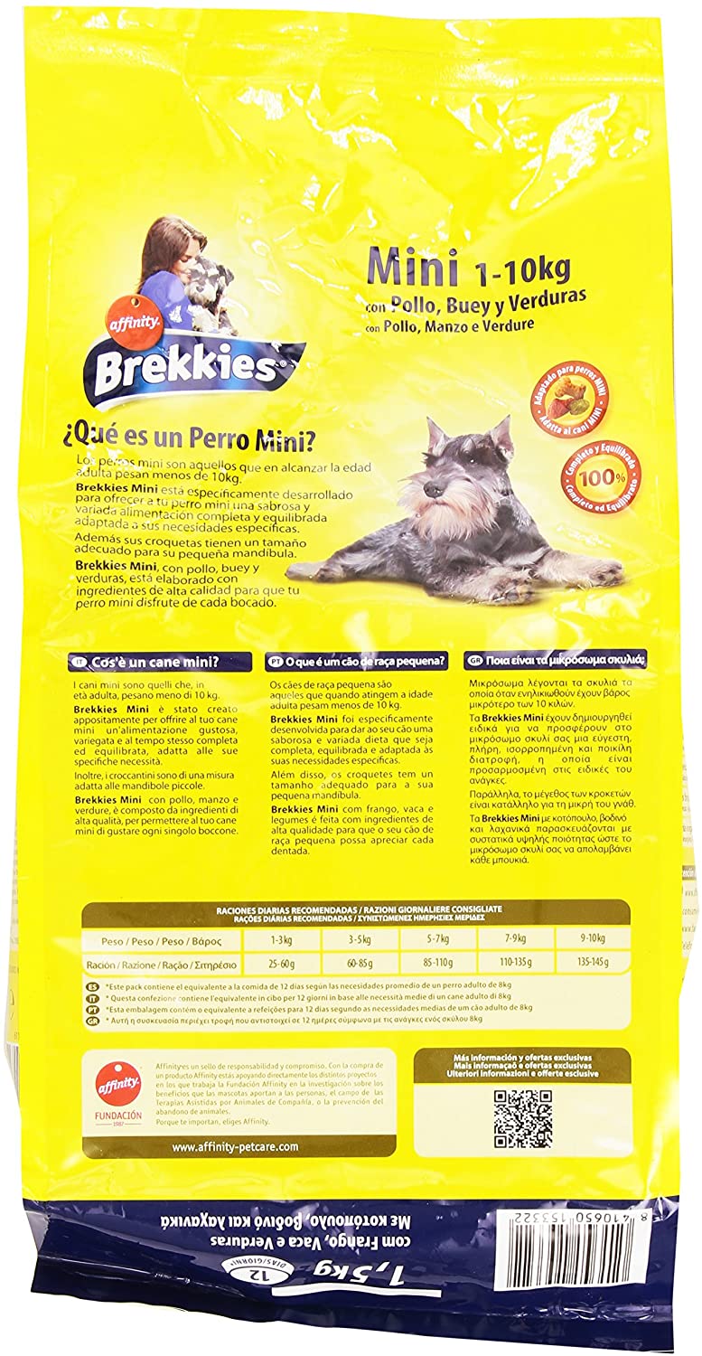 Brekkies Pienso para Perros Mini con Pollo - 1500 gr 
