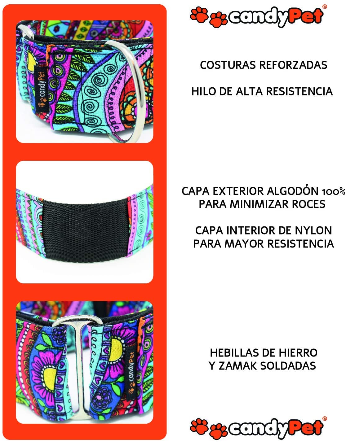  candyPet Collar Martingale Para Perros - Modelo Fantasia, S 