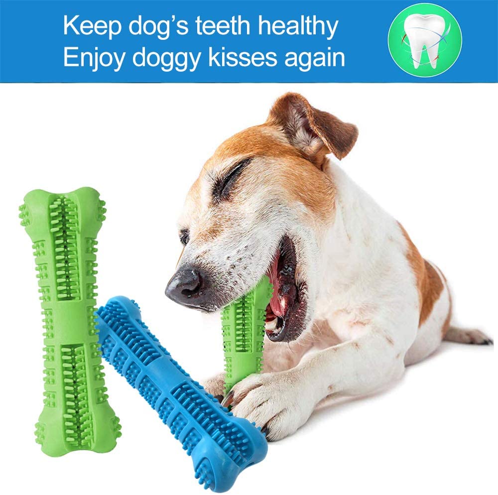  Cepillo de dientes Hamkaw para perros, no tóxico, resistente a mordidas, de goma natural, para masticar perros, hueso, cuidado dental, limpieza eficaz de dientes para perros, mascotas, cuidado oral 