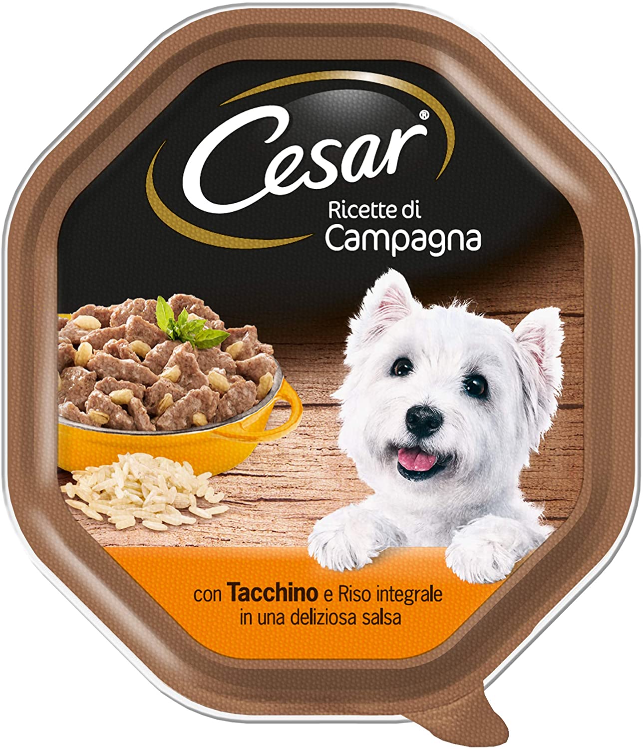  Cesar Recetas de Campo con Pavo y arroz Integral en una Hermosa Salsa 150 G – Comida para Perros – Pack de 14 Unidades 