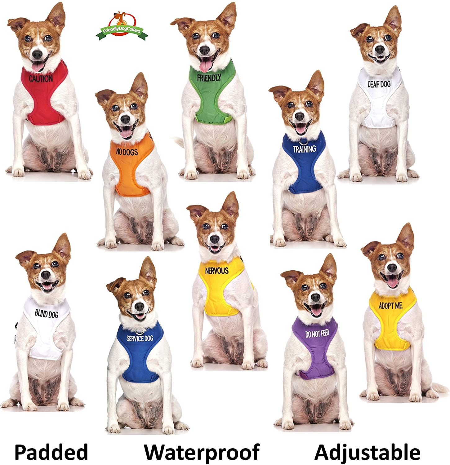  Chaleco de apoyo para perro con código de color, con anilla en D acolchada y resistente al agua para evitar accidentes al avisar a otros de tu perro por adelantado 