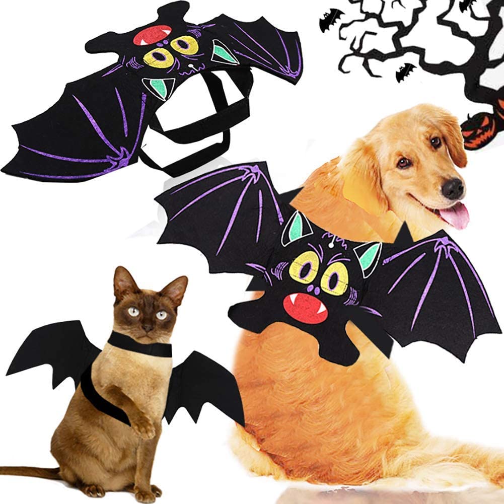  CoKu Disfraces de Halloween para Mascotas, Disfraz de Perro de Murciélago/Alas de Murciélago de Perro/Disfraz de Perro/Disfraces para Mascotas para Perros Medianos Grandes Decoración(XL) 