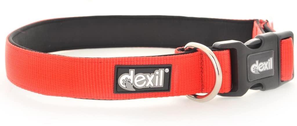  Collar para perros acolchado de neopreno, es ajustable, en tallas S, M, L, XL y XXL, de Dexil 