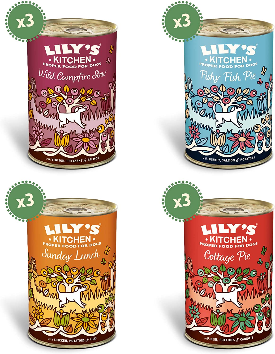  Comida húmeda para perros Lily's Kitchen, Pack 12 x 400 g 