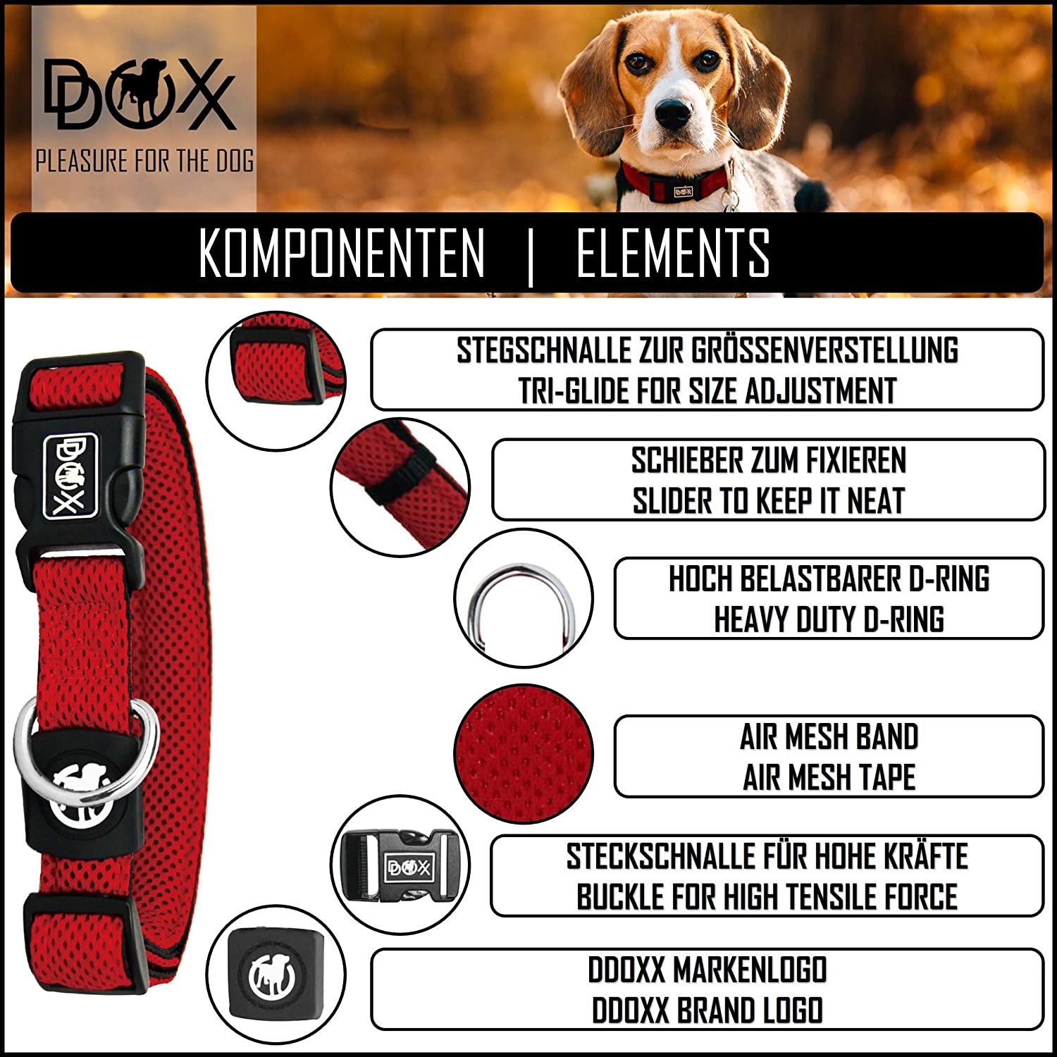  DDOXX Collar Perro Air Mesh, Ajustable, Acolchado | Diferentes Colores & Tamaños | para Perros Pequeño, Mediano y Grande | Collares Accesorios Gato Cachorro | Rosado Pink, XS 