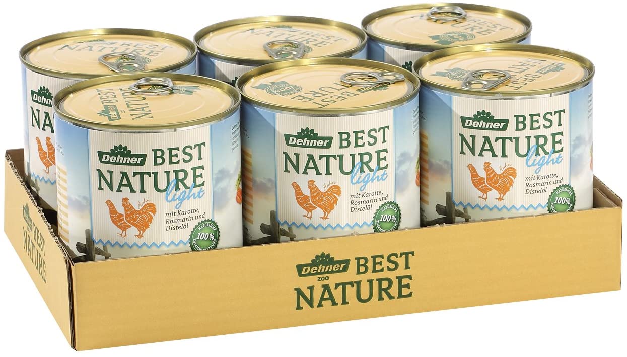  Dehner Best Nature - Comida para Perros Ligera de Pollo y Zanahoria con Aceite de Cardo 