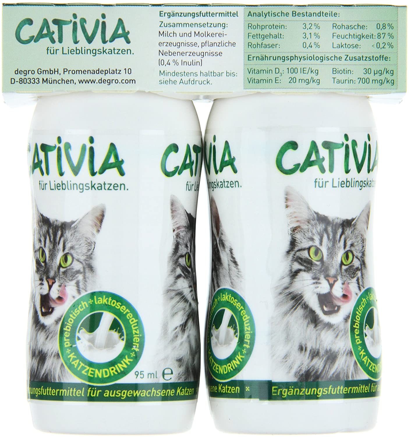  Dehner cativia, prebiotische Gato Leche, 6 x 4 Botellas (2.28 L) 